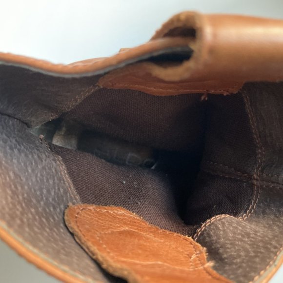 Aldo Caramel Brown Leather Boots, Western Almond Toe Heeled Cowboy Boots, sz 36 - Picture 7 of 7